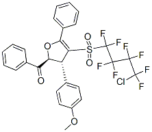 ((2S,3R)-4-(4-CHLORO-1,1,2,2,3,3,4,4-OCTAFLUOROBUTYLSULFONYL)-3-(4-METHOXYPHENYL)-5-PHENYL-2,3-DIHYDROFURAN-2-YL)(PHENYL)METHANONE 结构式