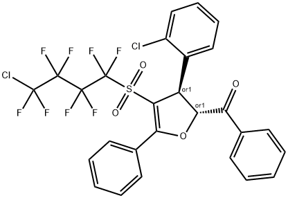 ((2S,3R)-4-(4-CHLORO-1,1,2,2,3,3,4,4-OCTAFLUOROBUTYLSULFONYL)-3-(2-CHLOROPHENYL)-5-PHENYL-2,3-DIHYDROFURAN-2-YL)(PHENYL)METHANONE 结构式