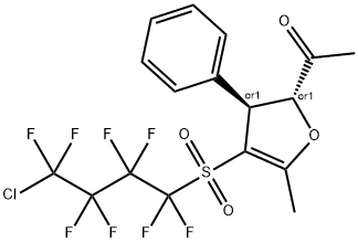 1-((2S,3R)-4-(4-CHLORO-1,1,2,2,3,3,4,4-OCTAFLUOROBUTYLSULFONYL)-5-METHYL-3-PHENYL-2,3-DIHYDROFURAN-2-YL)ETHANONE 结构式