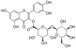 2-(3,4-二羟基苯基)-5,7-二羟基-4-氧代-4H-1-苯并吡喃-3-基O-B-D-吡喃半乳糖基-Β-D-吡喃葡糖苷糖醛酸 结构式