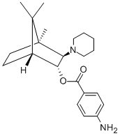 1,7,7-Trimethyl-2-exo-piperidinobicyclo(2.2.1)heptan-3-endo-ol p-amino benzoate (ester) 结构式