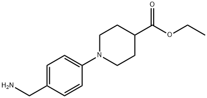 1-(4-AMINOMETHYL-PHENYL)-PIPERIDINE-4-CARBOXYLIC ACID ETHYL ESTER 结构式