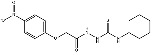 N-cyclohexyl-2-[2-(4-nitrophenoxy)acetyl]-1-hydrazinecarbothioamide 结构式