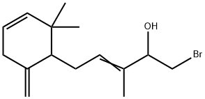 1-Bromo-5-(2,2-dimethyl-6-methylene-3-cyclohexen-1-yl)-3-methyl-3-penten-2-ol 结构式