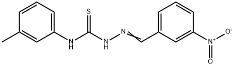 3-硝基苯甲醛N-(3-甲基苯基)缩氨基硫脲 结构式