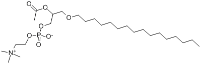 1-O-十六烷基-2-乙酰基-3-磷脂酰胆碱 (PAF) 结构式