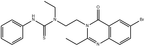 1-[2-(6-bromo-2-ethyl-4-oxo-quinazolin-3-yl)ethyl]-1-ethyl-3-phenyl-th iourea 结构式