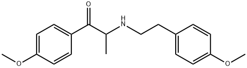 2-(4-甲氧基苯乙胺基)-1-(4-甲氧基苯基)丙基-1-酮 结构式