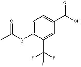 4-乙酰胺基-3-三氟甲基苯甲酸 结构式
