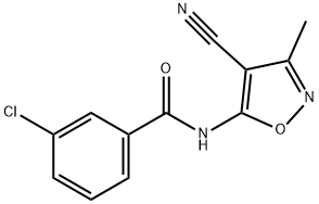 Benzamide,  3-chloro-N-(4-cyano-3-methyl-5-isoxazolyl)- 结构式