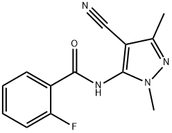 Benzamide, N-(4-cyano-1,3-dimethyl-1H-pyrazol-5-yl)-2-fluoro- (9CI) 结构式