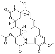 Maytansine, O3-acetyl-O3-de2-(acetylmethylamino)-1-oxopropyl-22-demethyl- 结构式