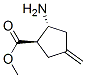 Cyclopentanecarboxylic acid, 2-amino-4-methylene-, methyl ester, trans- (9CI) 结构式