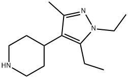 Piperidine, 4-(1,5-diethyl-3-methyl-1H-pyrazol-4-yl)- (9CI) 结构式