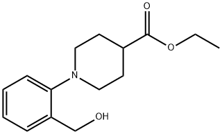 1-(2-羟基甲基苯基)哌啶-4-羧酸乙酯 结构式