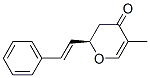 4H-Pyran-4-one,2,3-dihydro-5-methyl-2-[(1E)-2-phenylethenyl]-,(2R)-(9CI) 结构式