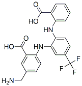 Benzoic  acid,  5-(aminomethyl)-2-[[2-[(2-carboxyphenyl)amino]-5-(trifluoromethyl)phenyl]amino]- 结构式