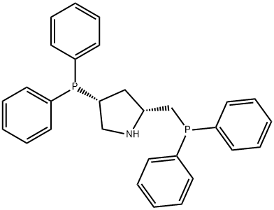 (2R,4R) - (+)-2-(二苯基膦基甲基)-4-(二苯基膦基)吡咯烷 结构式