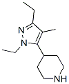 Piperidine, 4-(1,3-diethyl-4-methyl-1H-pyrazol-5-yl)- (9CI) 结构式