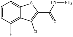 3-CHLORO-4-FLUORO-1-BENZOTHIOPHENE-2-CARBOHYDRAZIDE 结构式