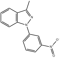 3-甲基-1-(3-硝基苯基)-1氢-吲唑 结构式
