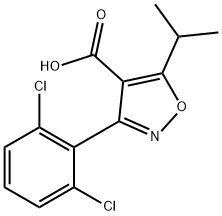 3-(2,6-二氯苯基)-5-异丙基异恶唑-4-羧酸3-(2,6-二氯苯基)-5-异丙基异恶唑-4-甲酸 结构式