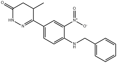 6-(4-苄基氨基-3-硝基苯基)-5-甲基-2,3,4,5-四氢哒嗪-3-酮 结构式