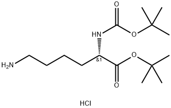 (S)-6-氨基-2-((叔丁氧基羰基)氨基)己酸叔丁酯盐酸盐 结构式