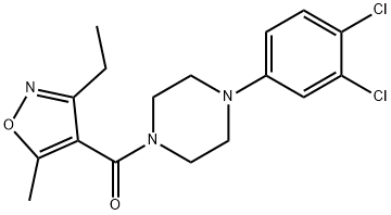 [4-(3,4-二氯苯基)-1-哌嗪基](3-乙基-5-甲基-4-异噁唑)-甲酮 结构式