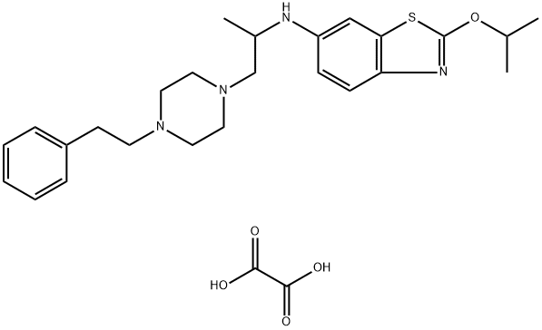 6-(1-Methyl-2-(4-phenethylpiperazino)ethyl)-amino-2-isopropoxy-benzoth iazole oxalate hydrate 结构式