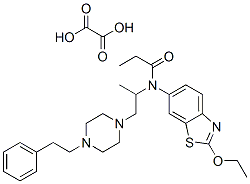 N-(2-ethoxybenzothiazol-6-yl)-N-[1-(4-phenethylpiperazin-1-yl)propan-2 -yl]propanamide, oxalic acid 结构式