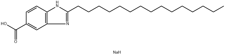 sodium 2-pentadecyl-1H-benzimidazole-5-carboxylate 结构式