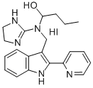 1-Butanol, 1-((4,5-dihydro-1H-imidazol-2-yl)((2-(2-pyridinyl)-1H-indol -3-yl)methyl)amino)-, monohydroiodide 结构式