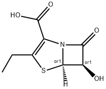 4-Thia-1-azabicyclo[3.2.0]hept-2-ene-2-carboxylic acid, 3-ethyl-6-hydroxy-7-oxo-, trans- (9CI) 结构式