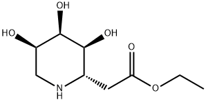 2-Piperidineacetic acid, 3,4,5-trihydroxy-, ethyl ester, [2S-(2alpha,3ba,4ba,5ba)]- (9CI) 结构式
