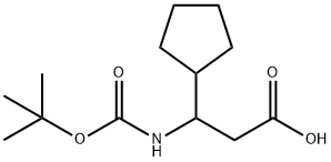 BETA-[[叔丁氧羰基]氨基]环戊烷丙酸 结构式