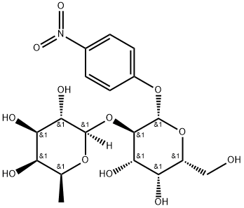 4-硝基苯基 2-O-(6-脱氧-BETA-L-吡喃半乳糖基)-BETA-D-吡喃半乳糖苷 结构式
