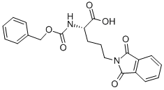 N-[(苄氧基)羰基]-5-(1,3-二氧代-1,3-二氢-2H-异吲哚-2-基)-L-正缬氨酸 结构式