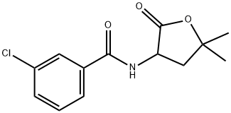 m-Chloro-N-(5,5-dimethyl-2-oxotetrahydrofuran-3-yl)benzamide 结构式