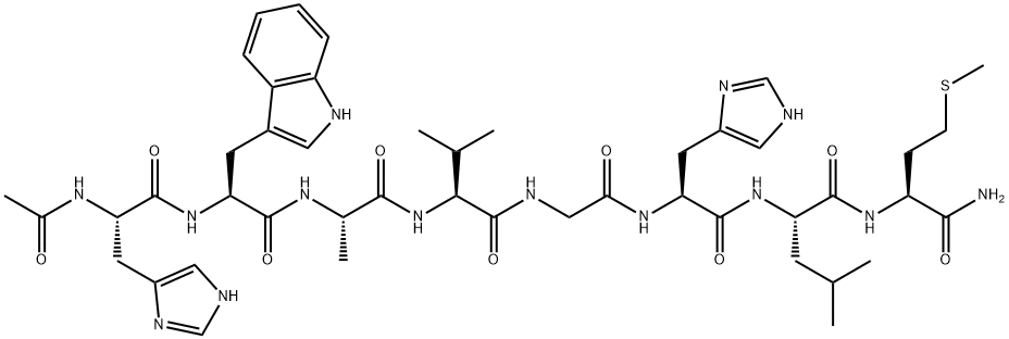 AC-HIS-TRP-ALA-VAL-GLY-HIS-LEU-MET-NH2 结构式