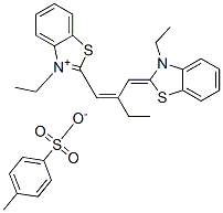 3-ethyl-2-[2-[(3-ethyl-3H-benzothiazol-2-ylidene)methyl]but-1-enyl]benzothiazolium p-toluenesulphonate  结构式