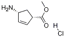 (1S,4R)-4-氨基-环戊-2-烯基-1-甲酸甲酯盐酸盐 结构式