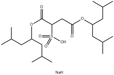 sodium 1,4-bis(1-isobutyl-3-methylbutyl) sulphonatosuccinate 结构式