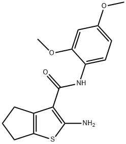 2-氨基-N-(2,4-二甲氧基苯基)-5,6-二氢-4H-环戊二烯[B]噻吩-3-甲酰胺 结构式