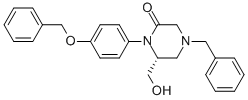 (R)-1-(4-BENZYLOXYPHENYL)-4-BENZYL-6-HYDROXYMETHYL-PIPERAZIN-2-ONE 结构式