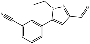 Benzonitrile, 3-(1-ethyl-3-formyl-1H-pyrazol-5-yl)- (9CI) 结构式