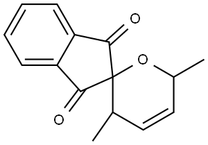 3',6'-Dihydro-3',6'-dimethylspiro[2H-indene-2,2'-[2H]pyran]-1,3-dione 结构式