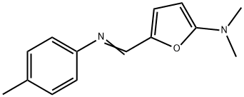 2-Furanamine,  N,N-dimethyl-5-[[(4-methylphenyl)imino]methyl]- 结构式