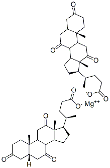 镁二[3,7,12-三氧代-5BETA-胆烷-24-酸盐] 结构式