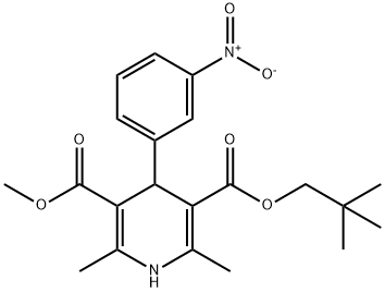 1,4-Dihydro-2,6-dimethyl-4-(3-nitrophenyl)-3,5-pyridinedicarboxylic acid 3-methyl 5-(2,2-dimethylpropyl) ester 结构式